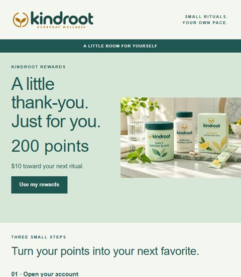 Kindroot email campaign
